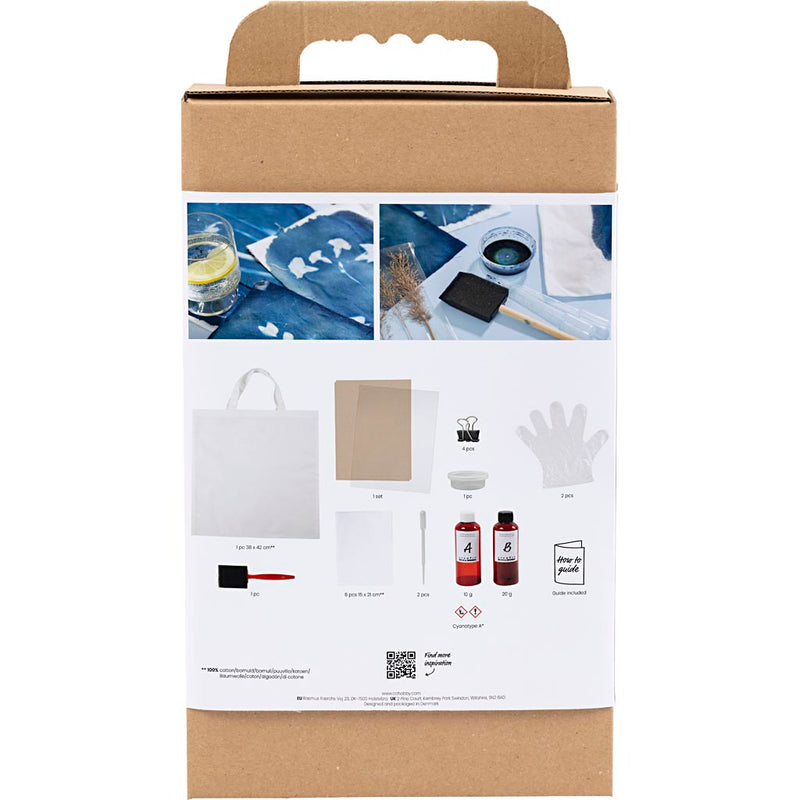 Load image into Gallery viewer, Creativ company hobbyset cyanotypie textiel blauw
