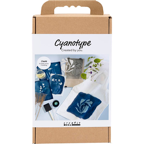 Creativ company hobbyset cyanotypie, textiel, blauw, 1 doos