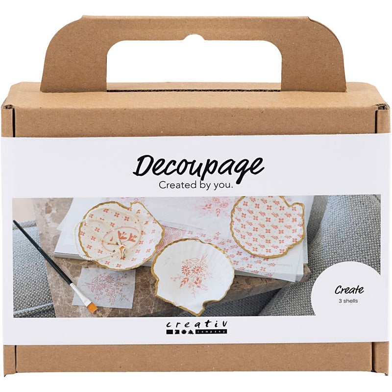 Load image into Gallery viewer, Creativ company mini hobbyset decoupage mosselschelpen lichtroze
