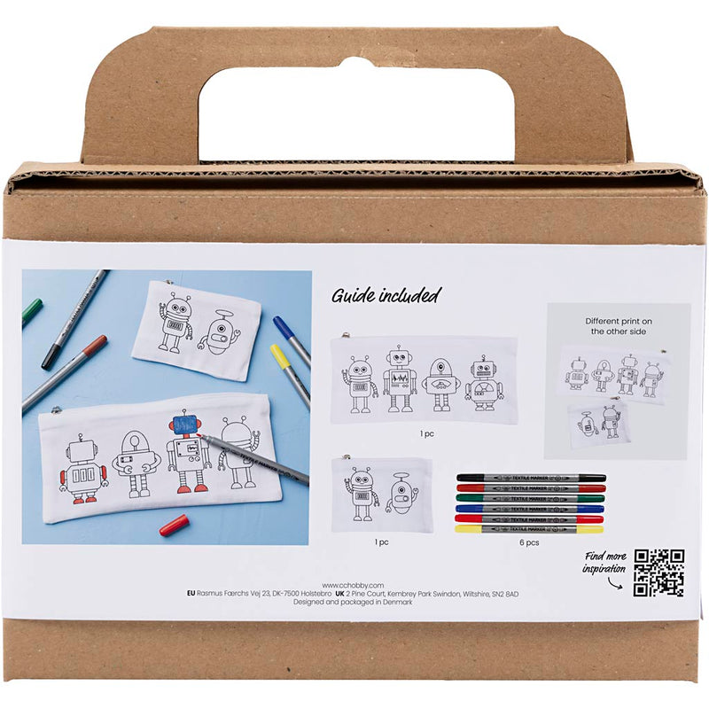 Load image into Gallery viewer, Creativ company mini hobbyset textiel decoreren robot primair kleuren
