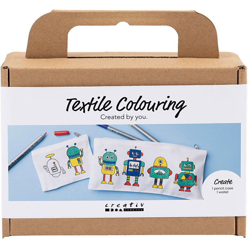 Load image into Gallery viewer, Creativ company mini hobbyset textiel decoreren robot primair kleuren
