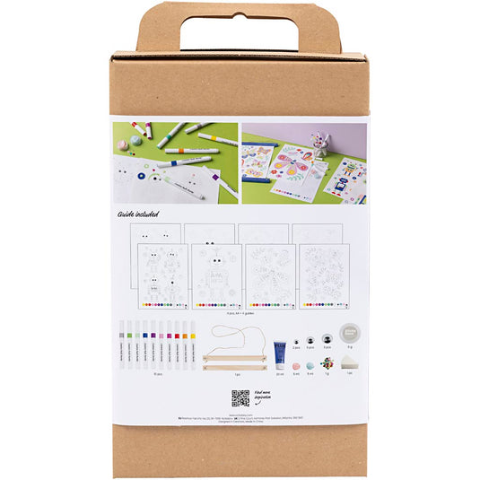 Creativ company hobbyset kleuren vlinder en robot in vrolijke kleuren