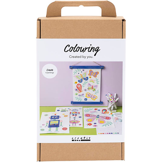 Creativ company hobbyset kleuren vlinder en robot in vrolijke kleuren