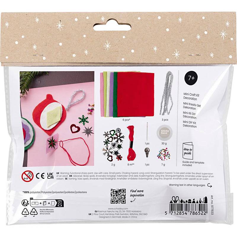 Load image into Gallery viewer, Creativ company https: www.cchobby.nl mini-hobbyset-decoratie-vilten-kerstdecoraties-diverse-kleuren-1-doos
