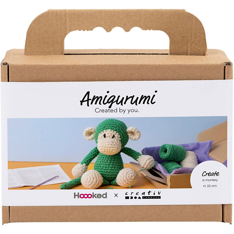 Load image into Gallery viewer, Creativ company https: www.cchobby.nl hobbyset-amigurumi-aap-groen-off-white-1-doos
