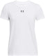 Under armour ua rival core ss-wht dames sportshirt - wit - zwart