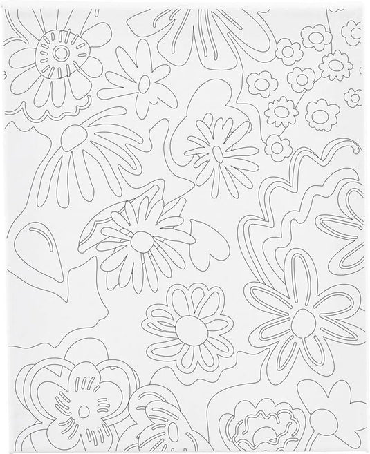 Creativ company schildercanvas met print bloemen - 24x30cm