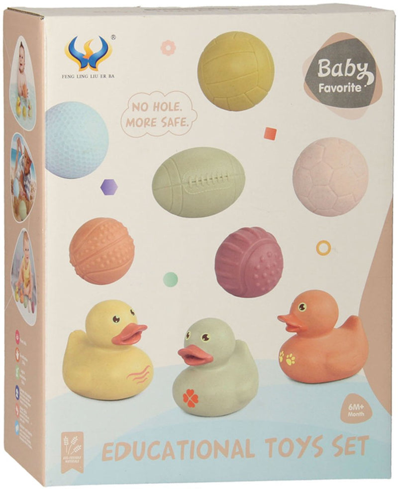 Afbeelding laden in galerijviewer, Lobbes speelgoed bv badspeelgoed set met sensorische badballen badeendjes pastel
