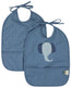 Trixie afwasbaar slabbetje 2-pack mrs. elephant - slab voor kinderen - 100% recycled polyester - eenvoudig schoon - blauw