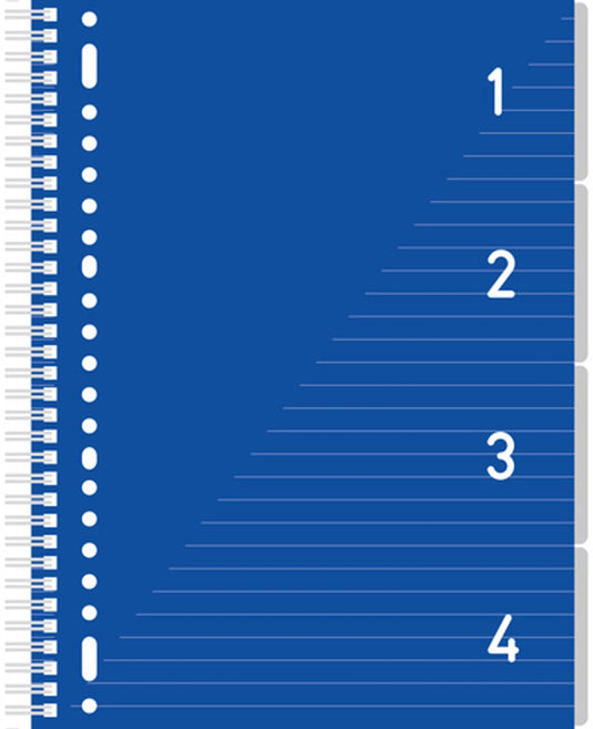Kangaro 4-in-1 blok â€“ a4 - lijn - 200 pagina's - 80 grams - blauw