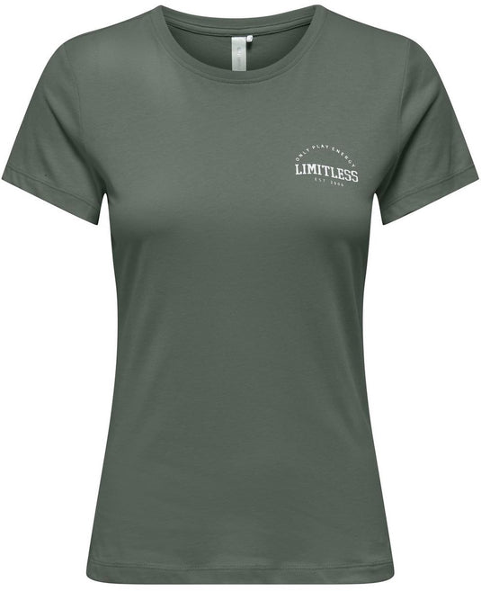 Only play cava life dames fitness t-shirt 15370927-laurel - kleur groen - maat xs