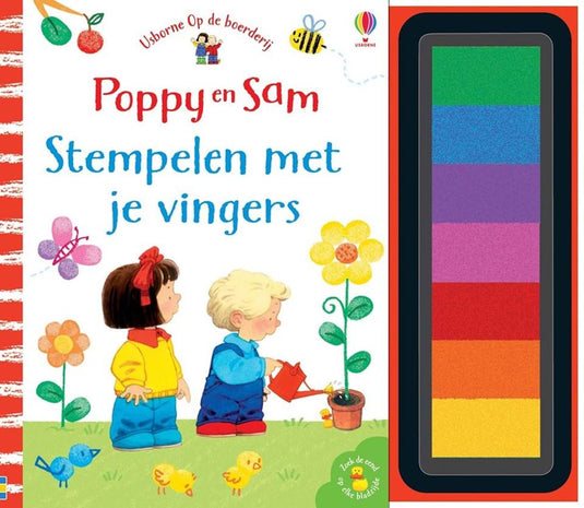 Poppy en sam. stempelen met je vingers.