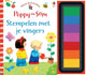 Poppy en sam. stempelen met je vingers.