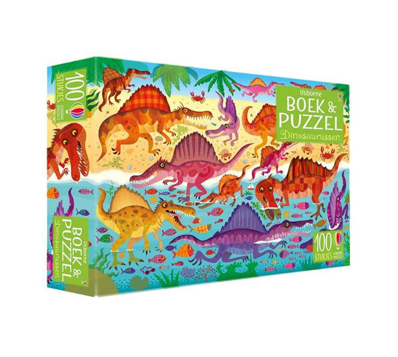 Afbeelding laden in galerijviewer, Usborne dinosaurussen boek en puzzel
