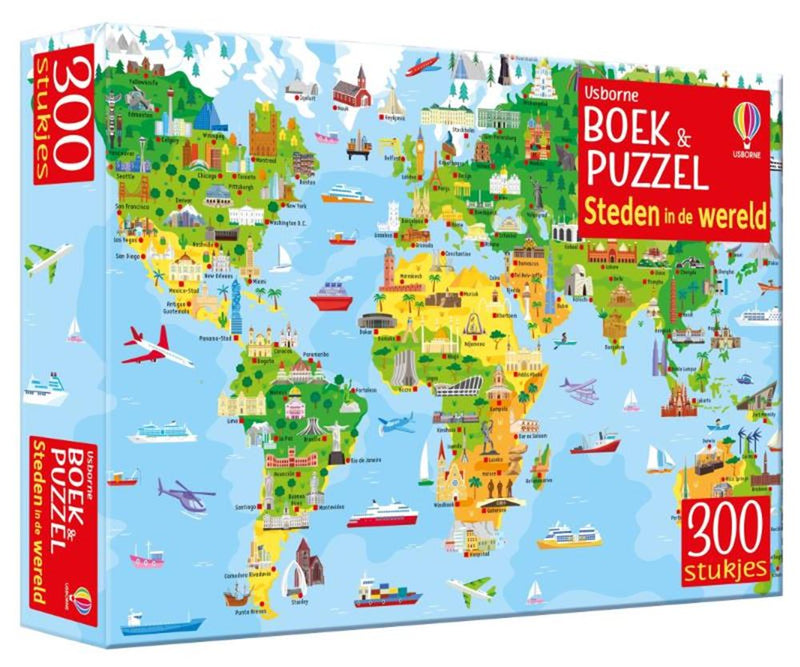 Afbeelding laden in galerijviewer, Boek met puzzel, steden in de wereld. 5+
