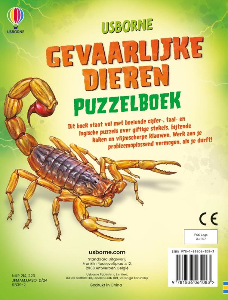 Afbeelding laden in galerijviewer, Puzzelboek: gevaarlijke dieren. 7+

