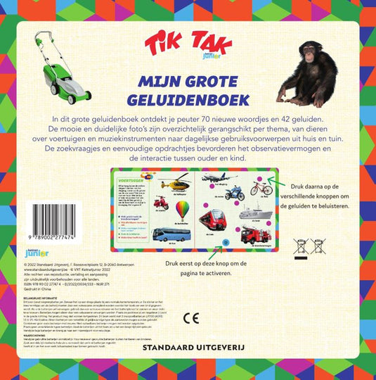 Tik tak grote geluidenboek, 42 geluiden.