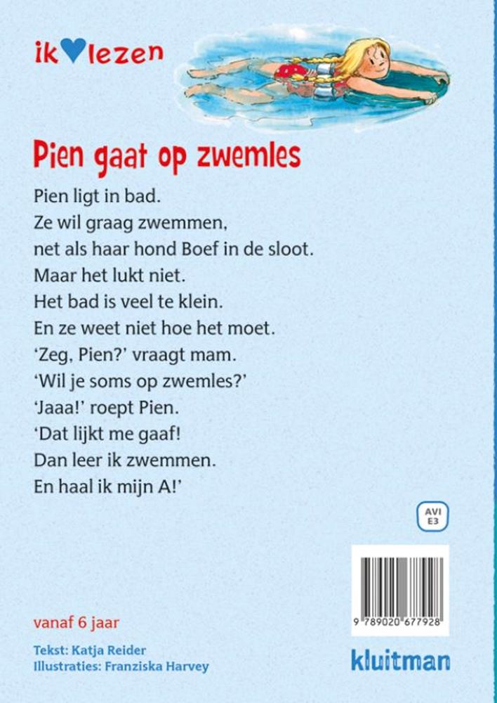 Afbeelding laden in galerijviewer, Uitgeverij kluitman pien gaat op zwemles avi e3
