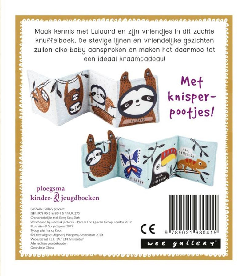 Afbeelding laden in galerijviewer, Wee gallery stoffen knuffelboekje luiaar
