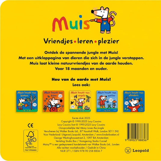 Kartonboek: muis houdt van de jungle 2+