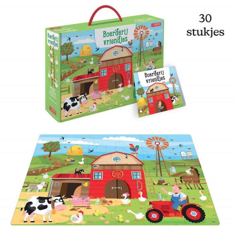 Chargez l'image dans la visionneuse de la galerie, Rebo publishers boerderijvriendjes giga puzzel en boek.
