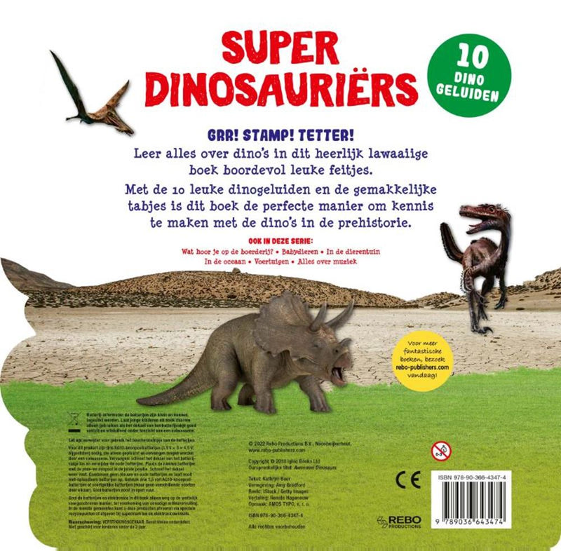 Afbeelding laden in galerijviewer, Rebo publishers geluidenboek: super dinosauriërs. 10 gel
