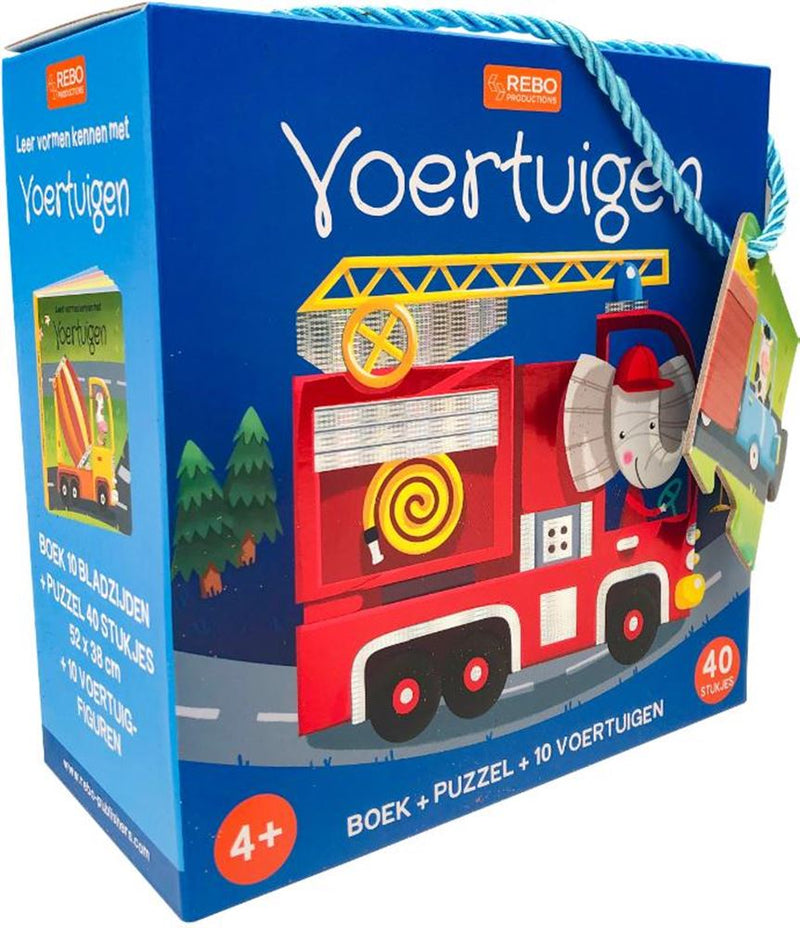 Afbeelding laden in galerijviewer, Rebo publishers voertuigen puzzel, boek + 10 figuren. 4+
