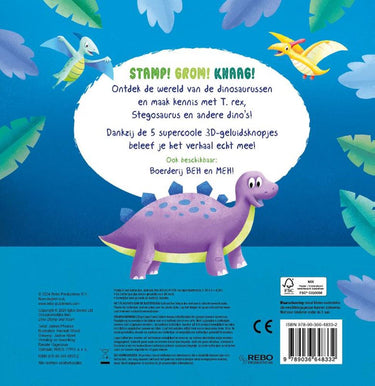 Geluidenboek: dino stamp en grom! 0+