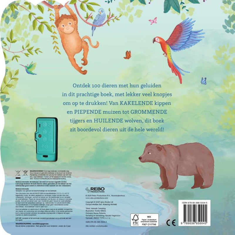 Afbeelding laden in galerijviewer, Rebo publishers geluidenatlas dieren - 100-geluidenboek

