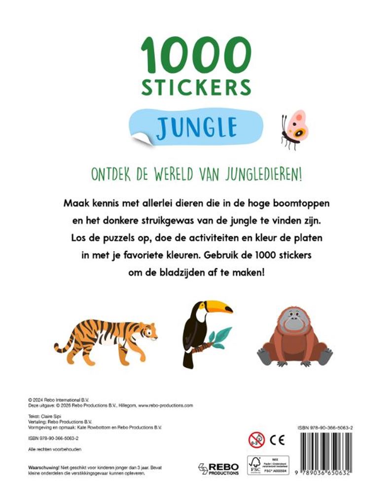 Afbeelding laden in galerijviewer, Rebo publishers jungle - 1000 stickers 4+
