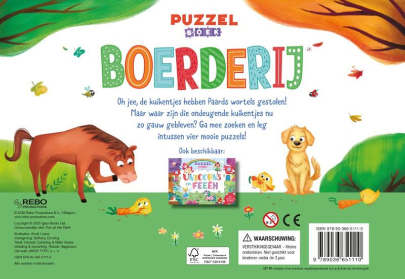 Chargez l'image dans la visionneuse de la galerie, Boerderij - puzzelboek 4+
