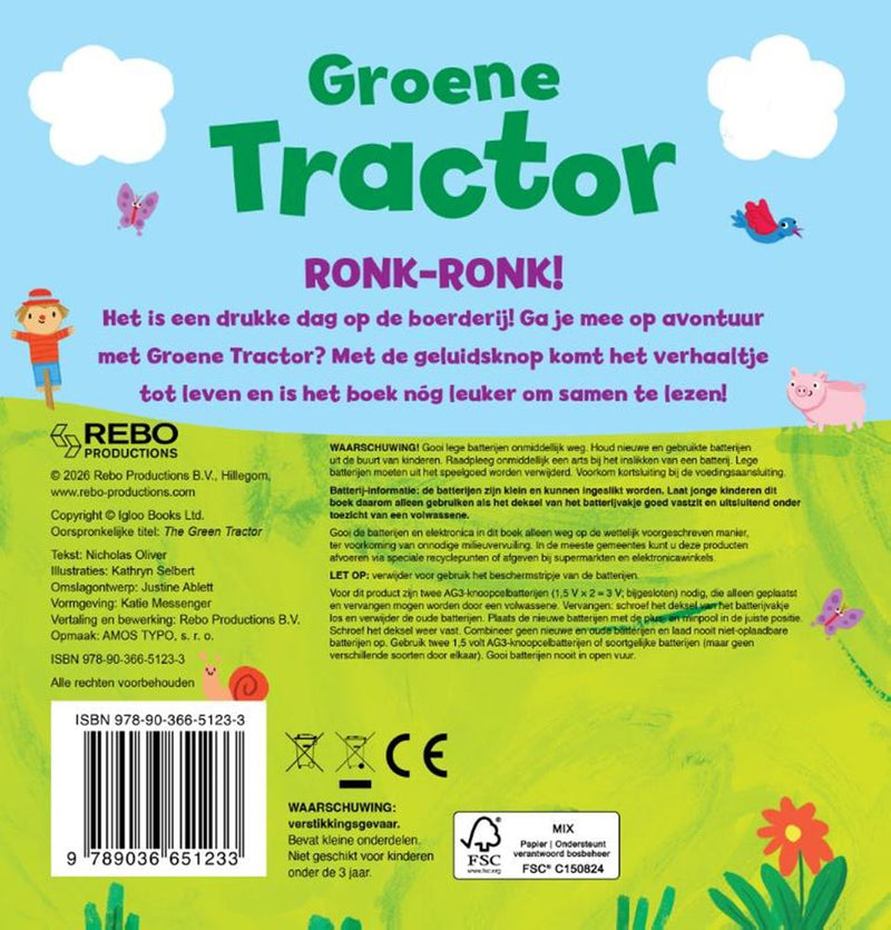 Afbeelding laden in galerijviewer, Rebo publishers groene tractor - geluidenboek
