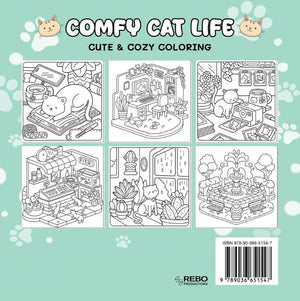 Rebo comfy cat life - cute cozy coloring 6+