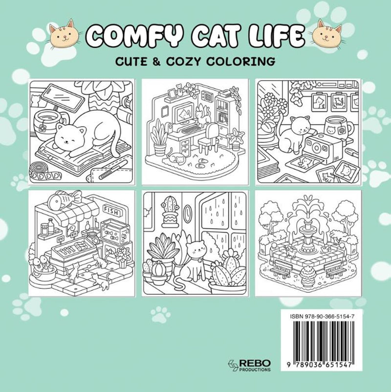 Chargez l'image dans la visionneuse de la galerie, Rebo publishers comfy cat life - cute cozy coloring 6+
