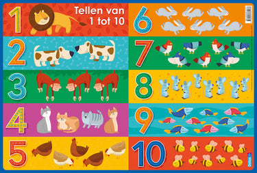 Deltas educatieve onderleggers preschool - tellen van 1 tot 10