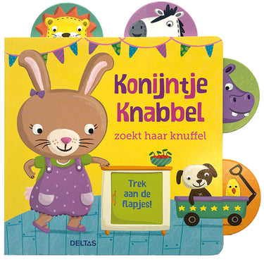 Deltas konijntje knabbel zoekt haar knuffel kartonboek