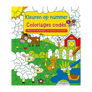 Deltas dieren van de boerderij - kleuren op nummer