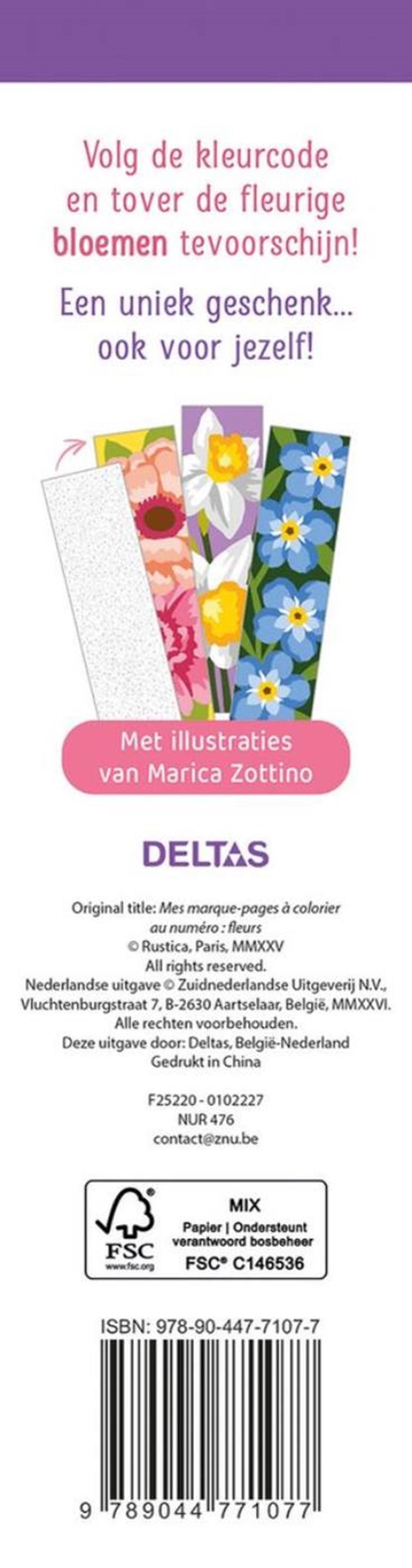 Afbeelding laden in galerijviewer, Deltas de mooiste kleurboekenleggers kleuren op nummer bloemen
