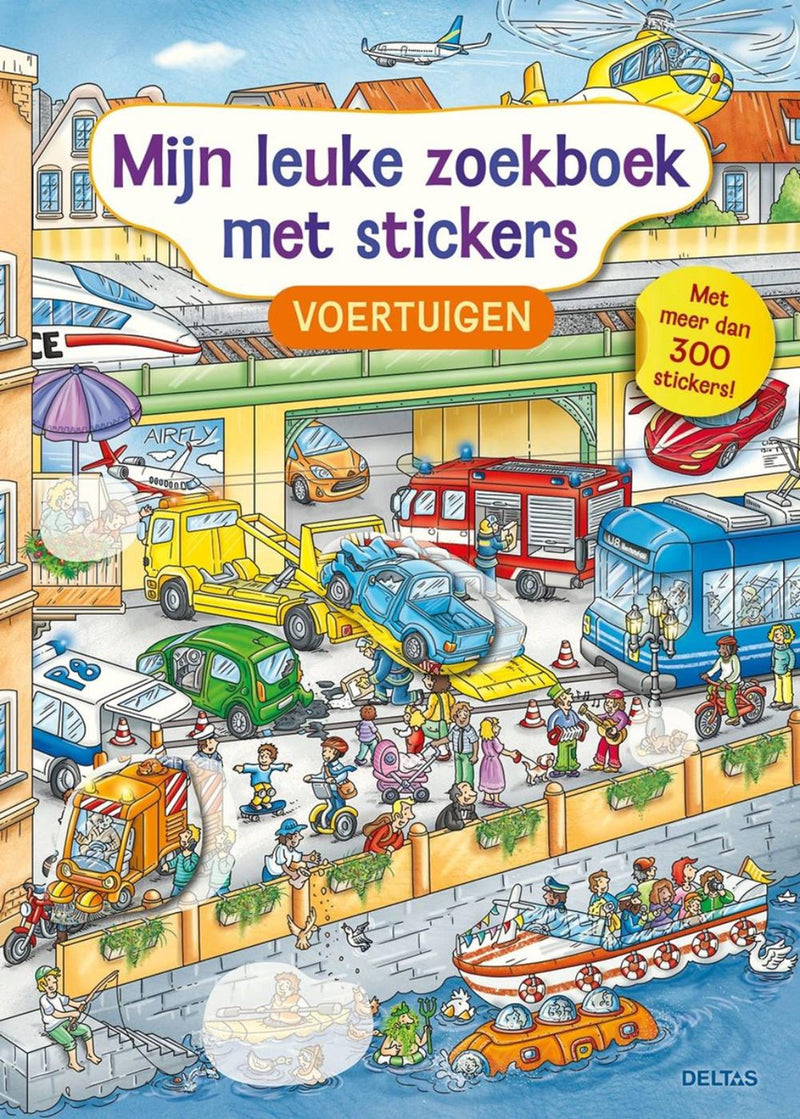 Afbeelding laden in galerijviewer, Deltas mijn leuke zoekboek met stickers - voertuigen
