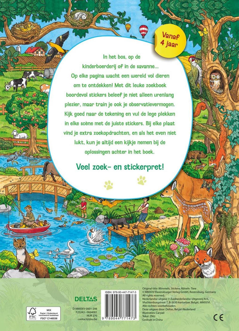 ギャラリービューアに画像をロードする, Deltas mijn leuke zoekboek met stickers - dieren
