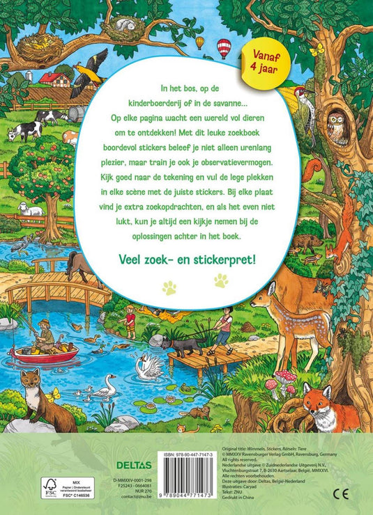 Deltas mijn leuke zoekboek met stickers - dieren