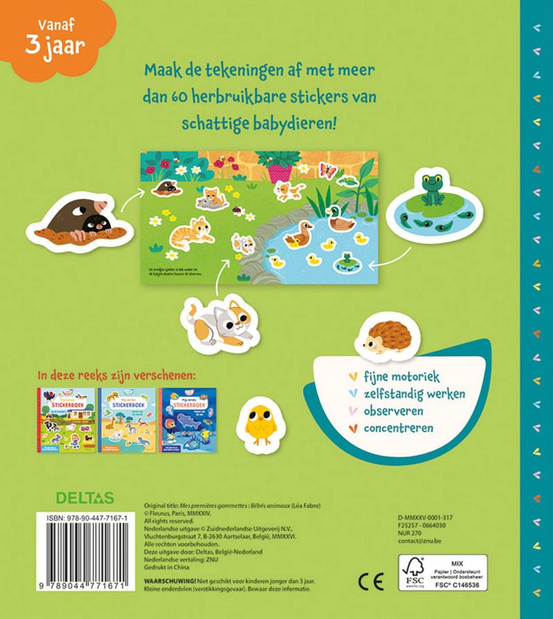 Afbeelding laden in galerijviewer, Deltas mijn eerste stickerboek kleine handjes - babydieren
