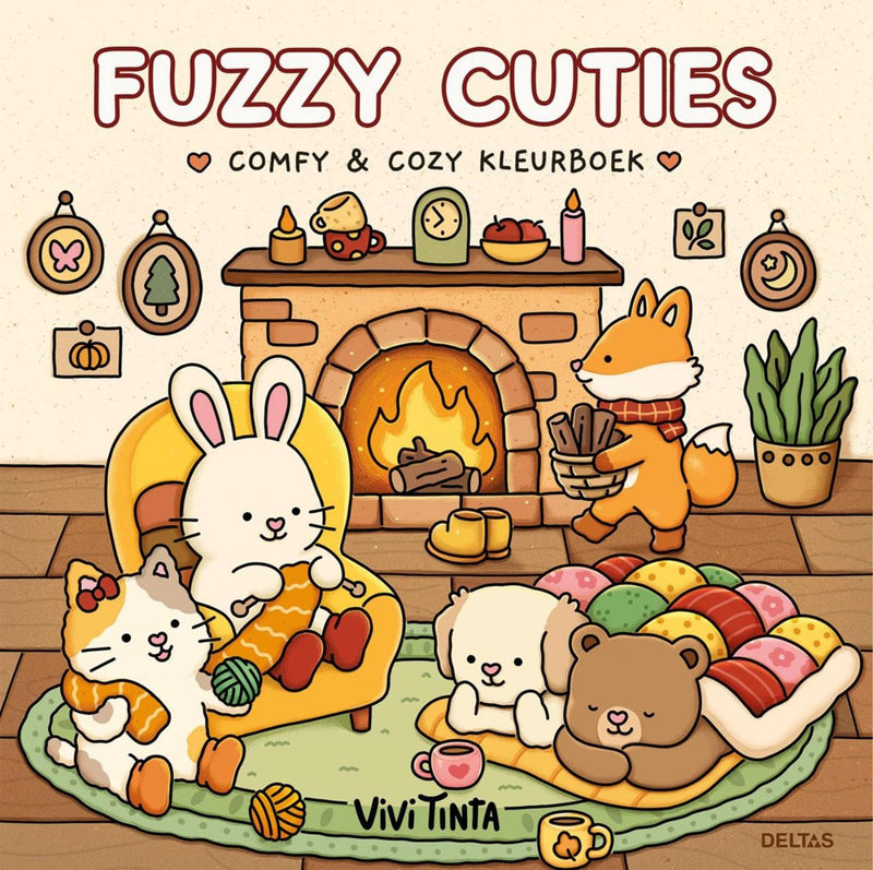 Afbeelding laden in galerijviewer, Deltas fuzzy cuties cute comfy kleurboek vivi tinta
