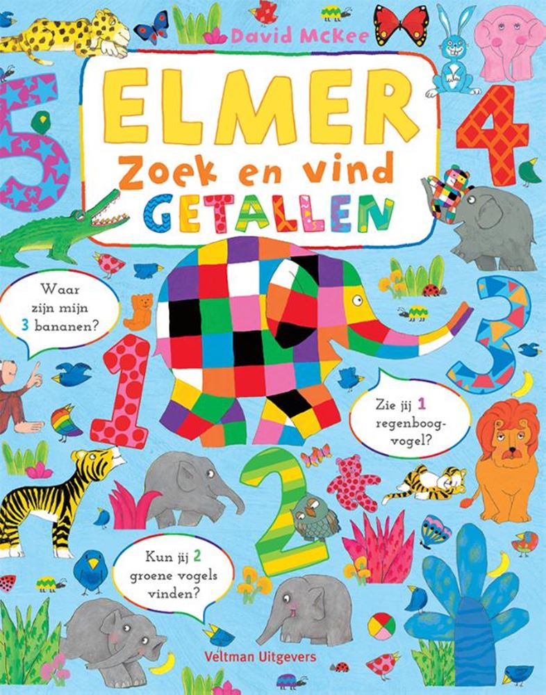 ギャラリービューアに画像をロードする, Elmer zoek en vind - getallen 2+
