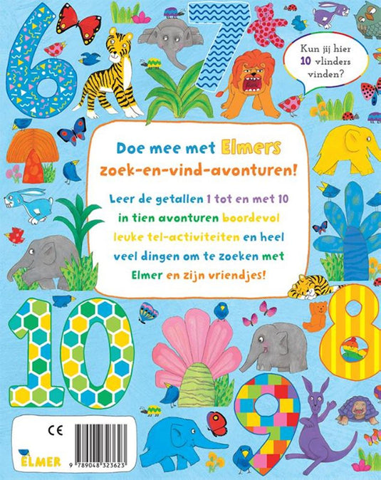Elmer zoek en vind - getallen 2+