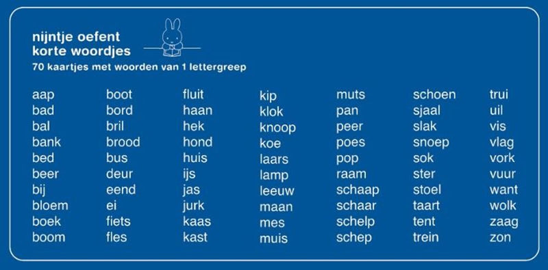 ギャラリービューアに画像をロードする, Centraal boekhuis oefenkaartjes nijntje oefent korte woordjes
