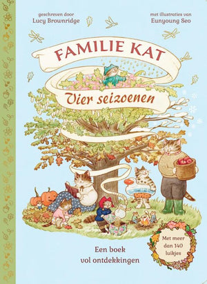 Kartonboek: vier seizoenen. familie kat.