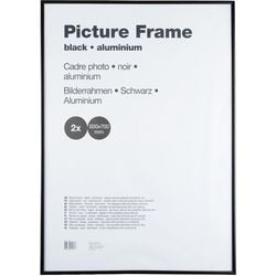 Aluminium wissellijst nd antireflex plexiglas 50x70cm zwart