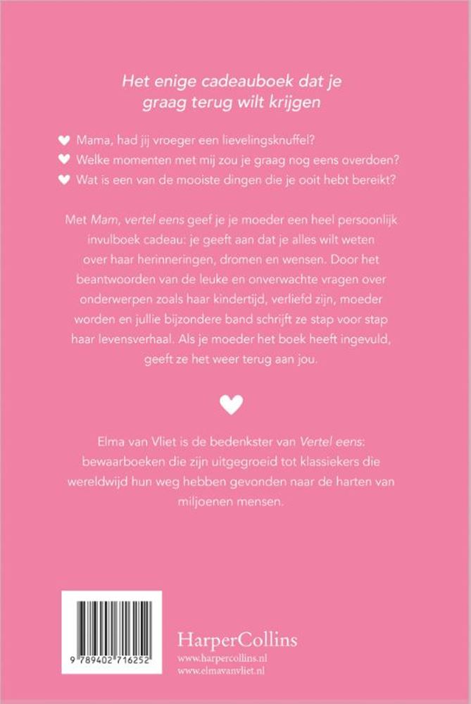 Afbeelding laden in galerijviewer, Elma van vliet vertel eens - mam, vertel eens - invuldagboek
