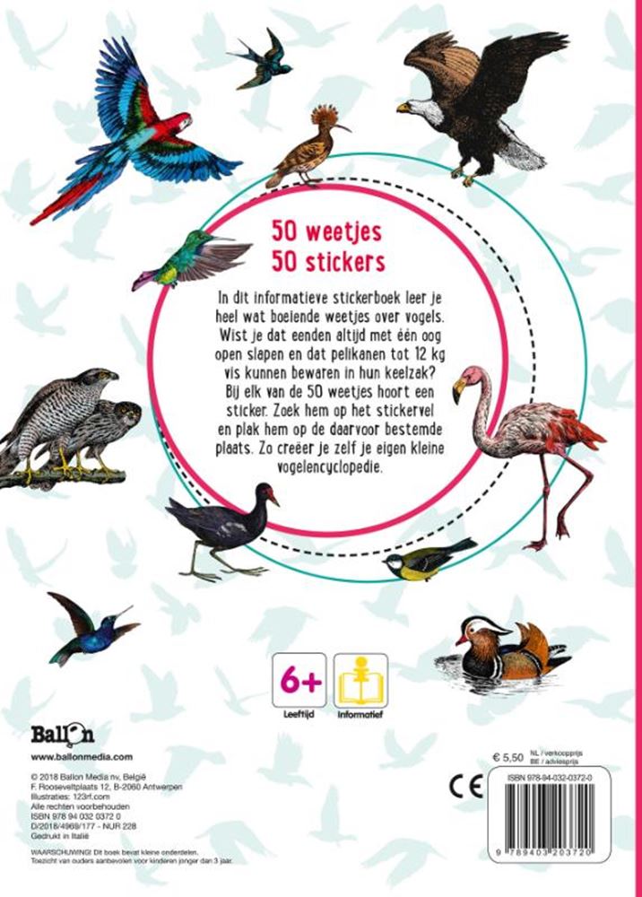 Afbeelding laden in galerijviewer, Vogels. 50 weetjes, 50 stickers.
